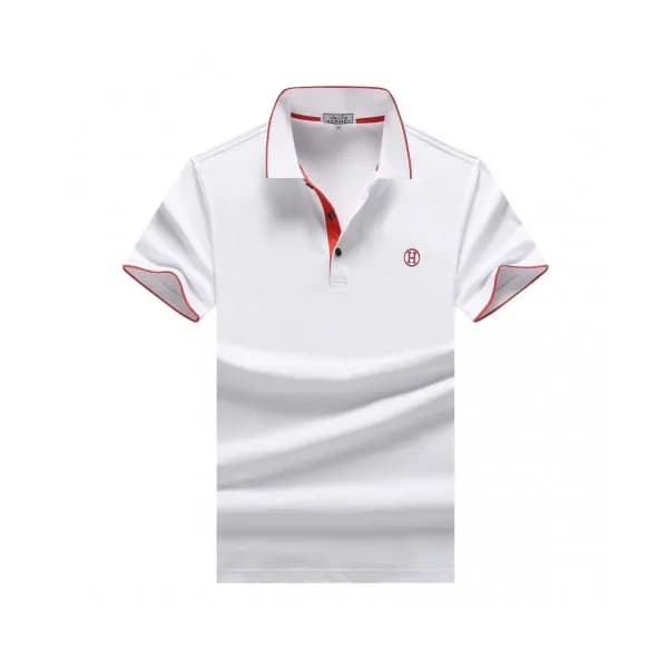 Hermes 2019 Mens Logo Cotton Polo Short Sleeved Ts… - 1