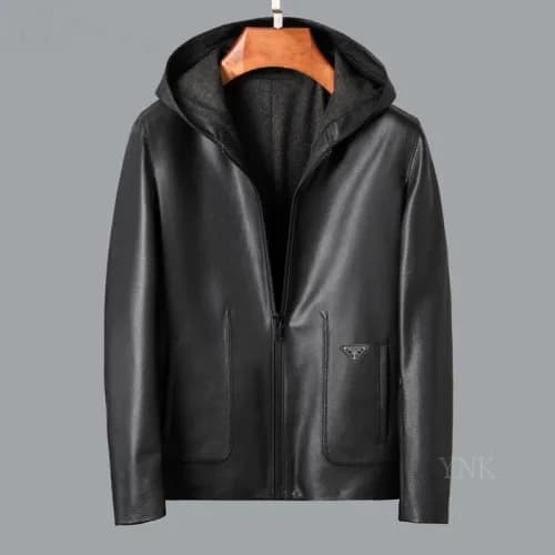 Prada 2020 Mens Logo Casual Leather Jacket - 프라다 2… - 1