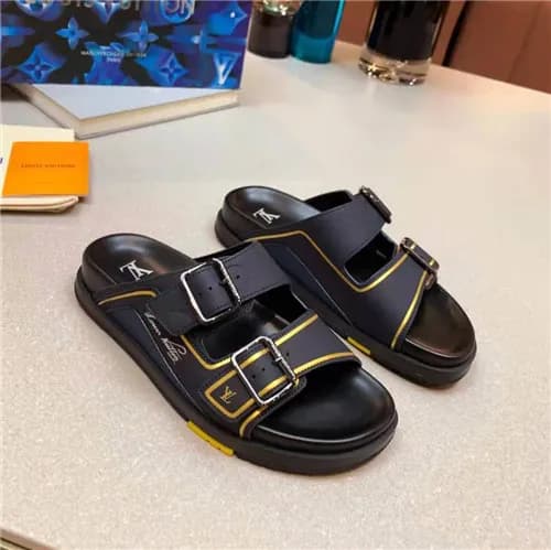 Louis Vuitton 2021 Men's Leather Slipper,LOUS2… - 1