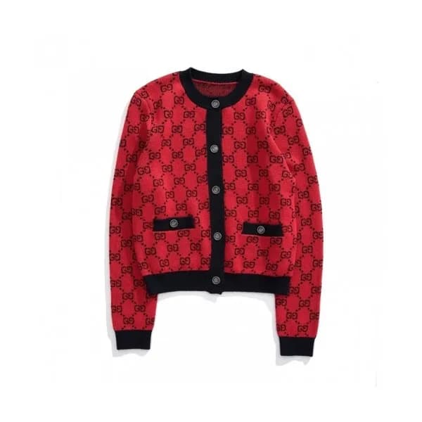 Gucci Womens Trendy V-neck Cardigan Red - 구찌 2021 … - 1