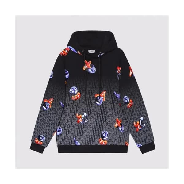 Dior Mm/Wm Logo Casual Cotton Hoodie Black - 디올 … - 1