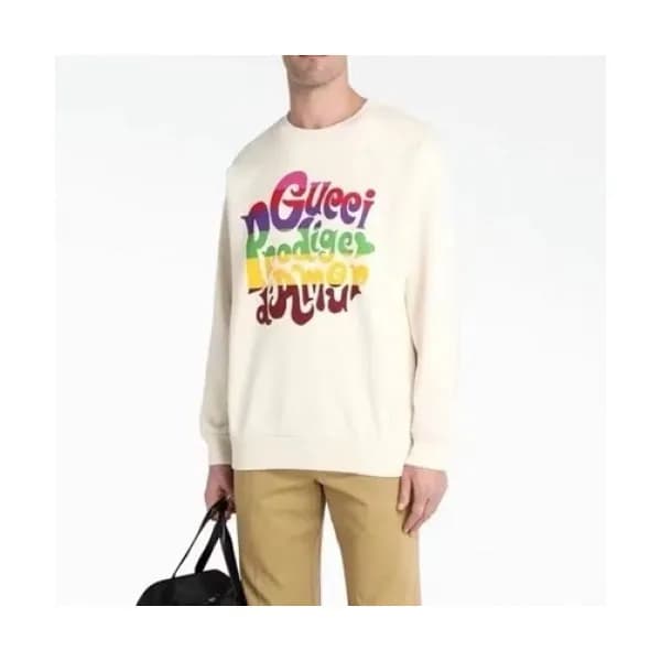 Gucci Womens Logo Crew-neck Cotton Tshirts Ivory … - 1