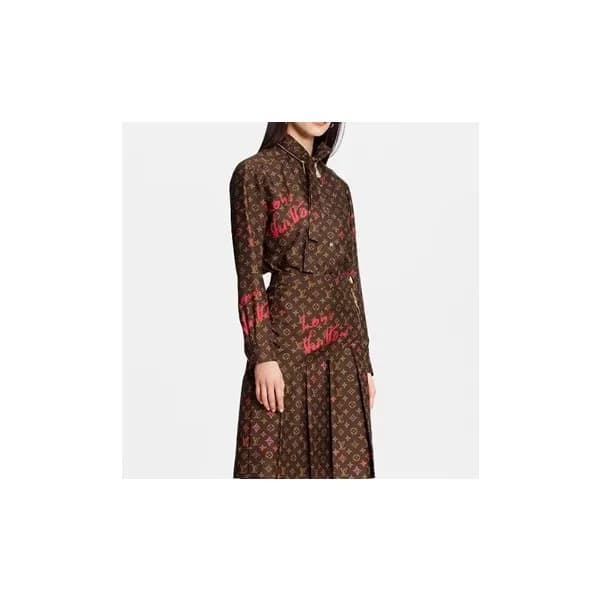 루이비통 여성 트렌디 브라운 셔츠 - Louis vuitton Womens Brown Ts… - 1