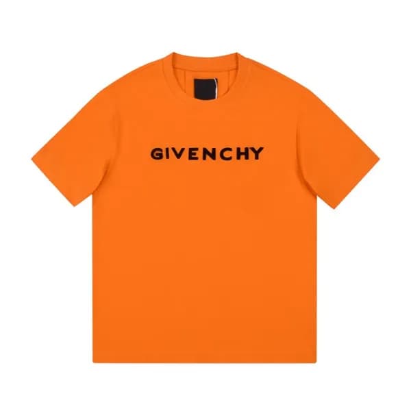지방시 남성 크루넥 오렌지 반팔티 - Mens Orange Tshirts - giv0617… - 1