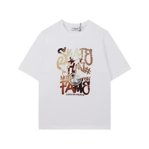 랑방 남성 이니셜 화이트 반팔티 - LANVIN Mens White Tshirts - la…