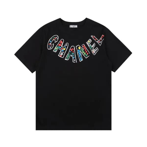 샤넬 여성 크루넥 블랙 반팔티 - Womens Black Tshirts - chl0869x - 1