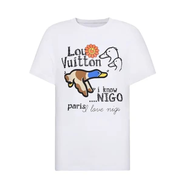 루이비통 남성 크루넥 화이트 반팔티 - Mens White Tshirts - lou0408… - 1