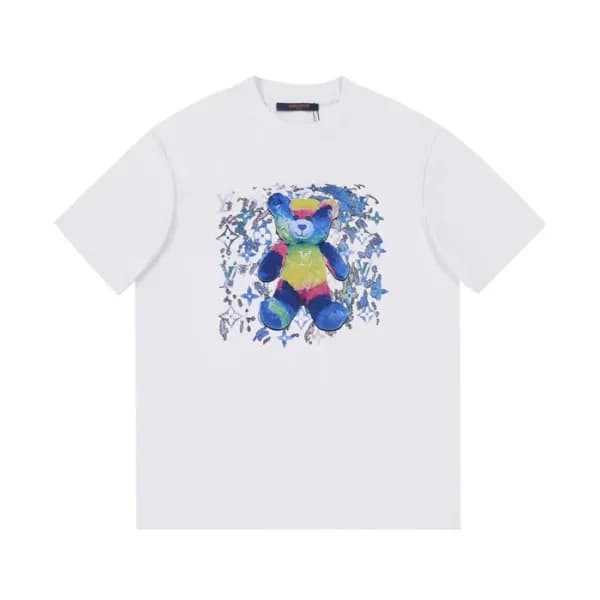 루이비통 남성 크루넥 화이트 반팔티 - Mens White Tshirts - lou0408… - 1