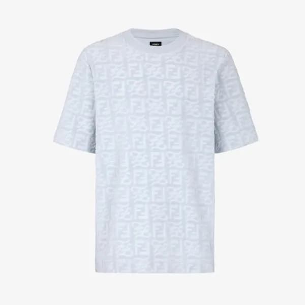 펜디 남성 크루넥 블루 반필티 - Mens Blue Tshirts - fen01177x - 1