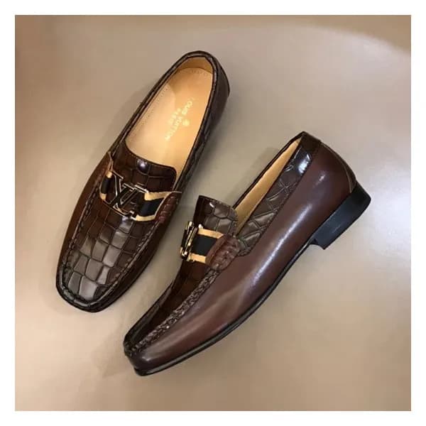 루이비통 남성 클래식 브라운 로퍼 - Mens Brown Loafer - lou04312x - 1