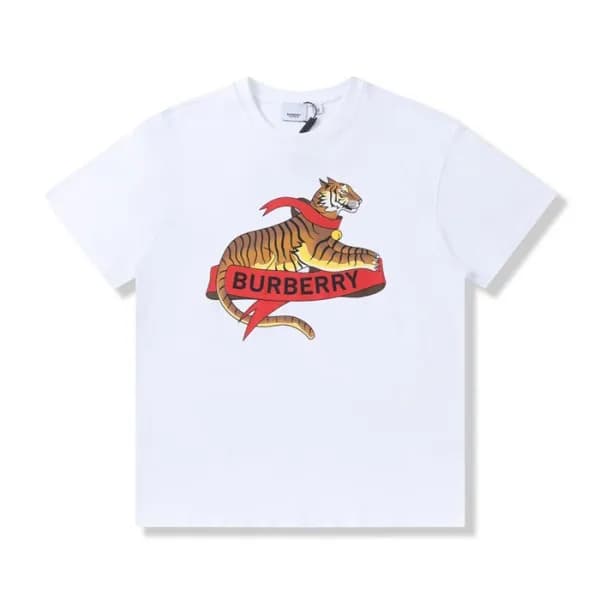 버버리 남성 화이트 크루넥 반팔티 - Mens White Tshirts - Bur04346… - 1