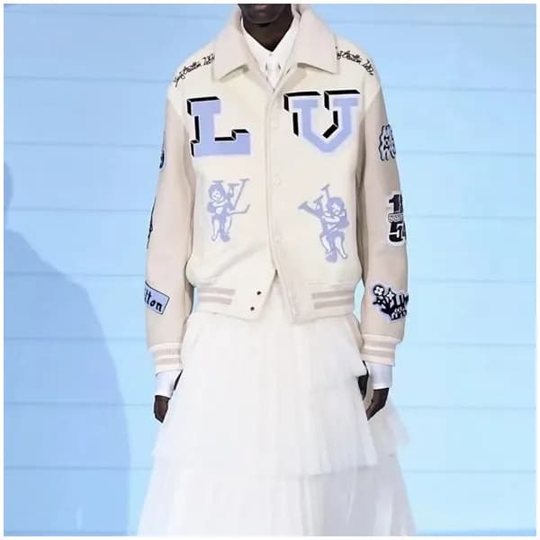 루이비통 남성 화이트 가죽 자켓 - Louis vuitton Mens White Jacke… - 1
