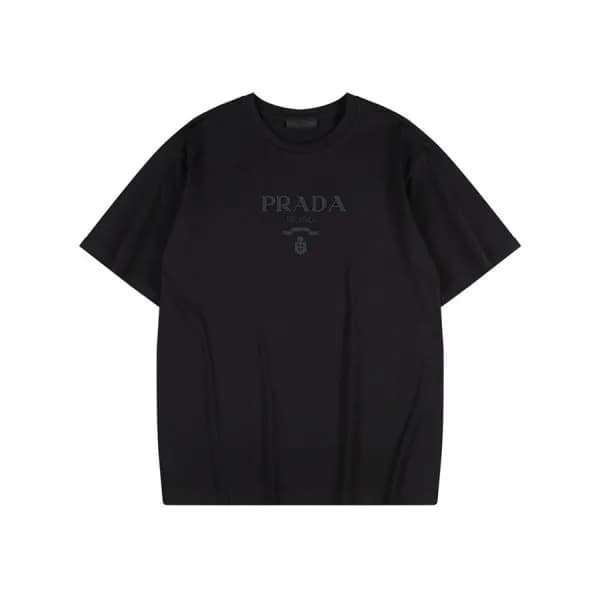 프라다 남성 크루넥 블랙 반팔티 - Mens Black Tshirts - Pra02746x - 1