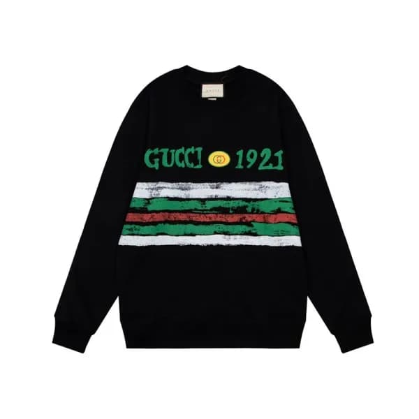 구찌 남/녀 캐쥬얼 블랙 맨투맨 - Unisex Black Tshirts - Guc0502… - 1