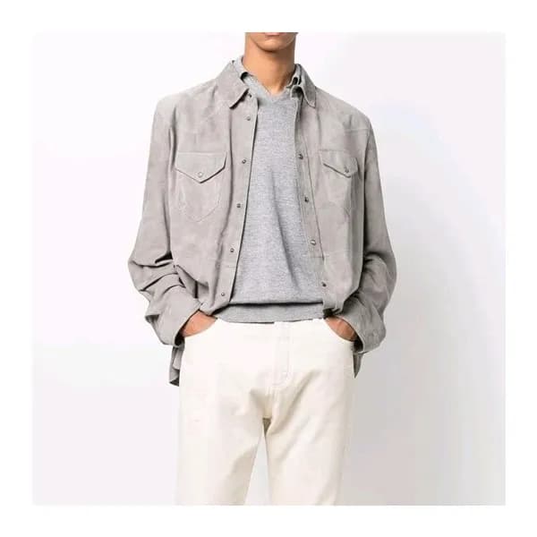 브루넬로쿠치넬리 남성 캐쥬얼 그레이 셔츠 - Mens Gray Tshirts - bru00… - 1