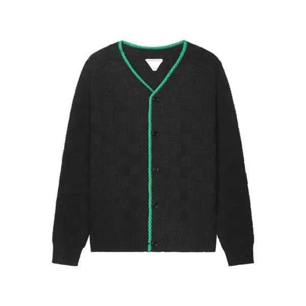 보테가 남성 트렌디 블랙 가디건 - Unisex Black Cardigan - bot042… - 1