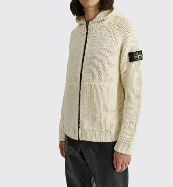 스톤아일랜드 남성 아이보리 후드티 - Stone Island Mens Ivory Hoodi… - 1