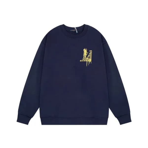 루이비통 남성 모던 네이비 맨투맨 - Louis vuitton Mens Navy Tshir… - 1