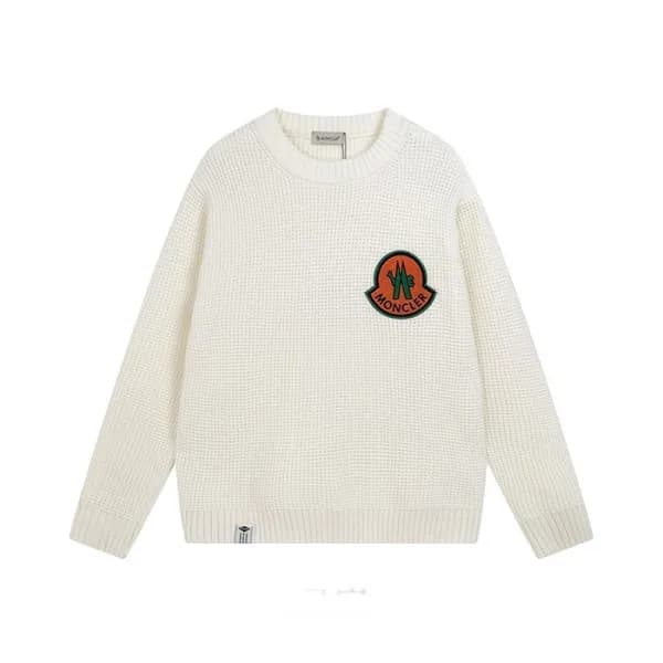 몽클레어 남성 화이트 크루넥 니트 - Moncler Mens White Knits - mo… - 1