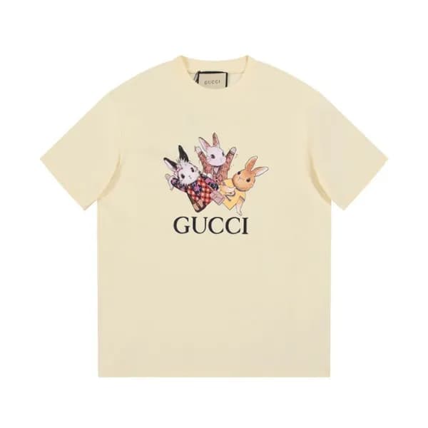 구찌 남/녀 아이보리 크루넥 반팔티 - Gucci Unisex Ivory Short sle… - 1