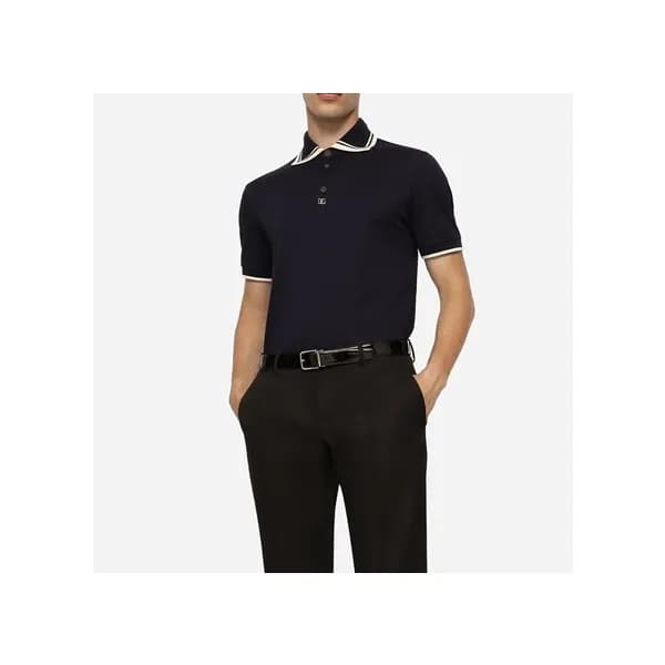 돌체앤가바나 남성 블랙 폴로 반팔티 - Dolce&Gabbana Mens Black Tsh… - 1