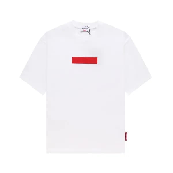 발렌시아가 남성 크루넥 화이트 반팔티 - Balenciaga Mens White Short… - 1