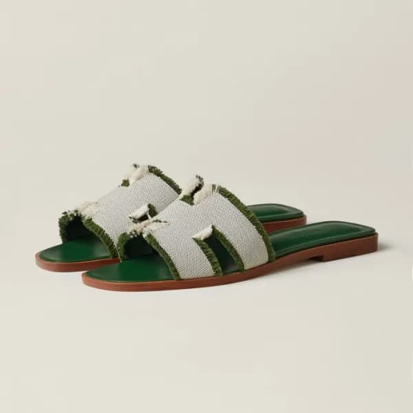 에르메스 여성 그린 오란 - Hermes Womens Green Slipper - he19… - 1