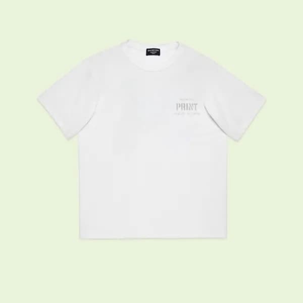 발렌시아가 남성 화이트 크루넥 반팔티 - Balenciaga Mens White Short… - 1