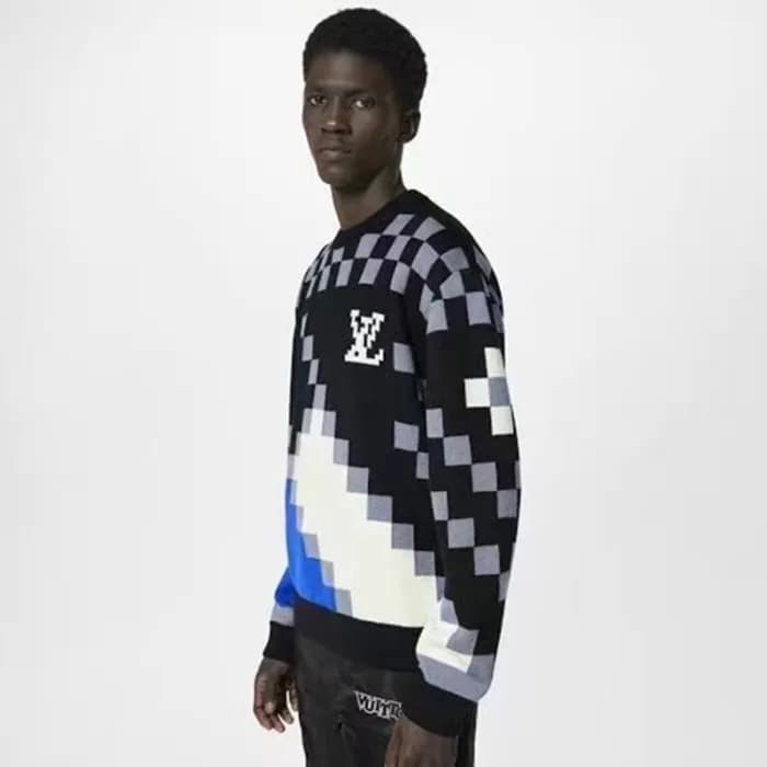루이비통 남성 블랙 크루넥 니트 - Louis vuitton Mens Black Sweat… - 1