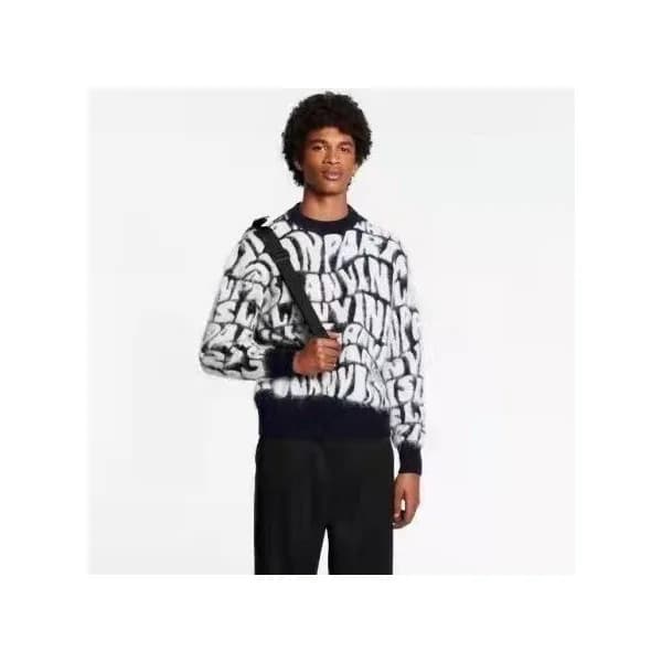 랑방 남성 블랙 크루넥 스웨터 - LANVIN Mens Black Sweaters - la… - 1