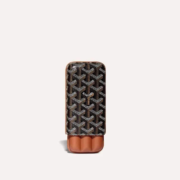 고야드 남성 블랙 탄 처칠 3 시가 케이스 - Goyard Mens Churchill 3 … - 1