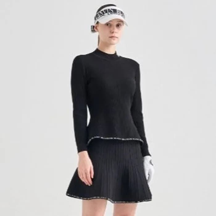 [LANVIN BLANC] 랑방블랑 여성 리즈드 페플럼 니트 탑 - gol923x - 1
