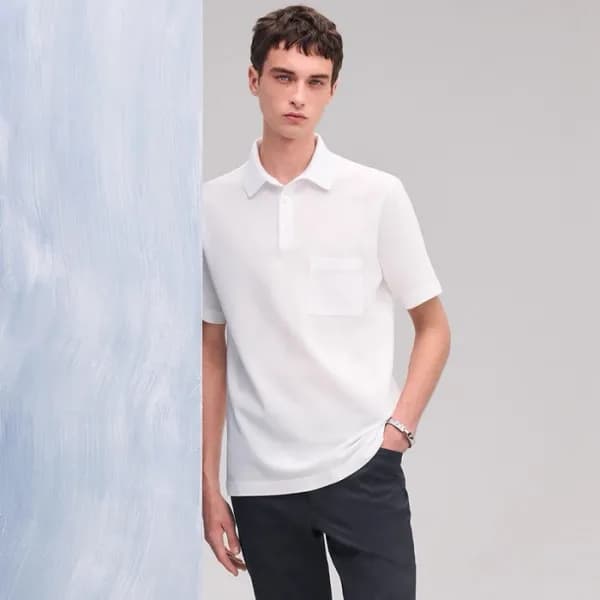 에르메스 남성 폴로 반팔티 - Hermes Mens Polo Tshirt - hec5218… - 1