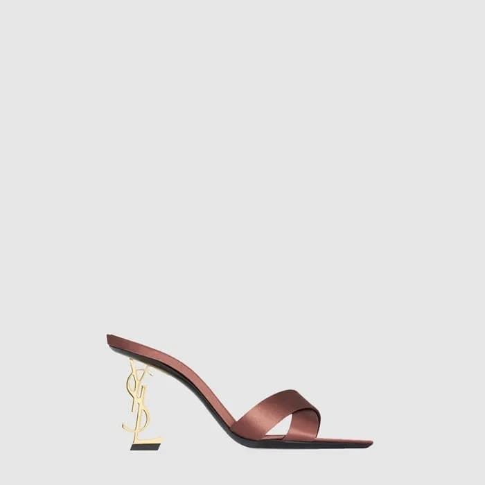 입생로랑 여성 새틴 크레이프 Opyum 뮬 - Saint Laurent Womens Sat… - 1
