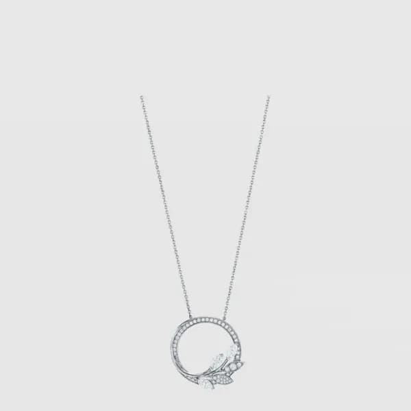 티파니 여성 플래티넘 큐빅 넝쿨 링 목걸이 - Tiffany Womens Platinum … - 1