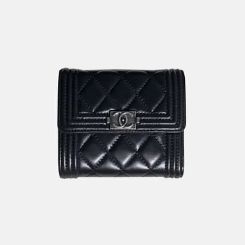 2018/19 CHANEL Boy Lambskin Small wallet A84073 - … - 1