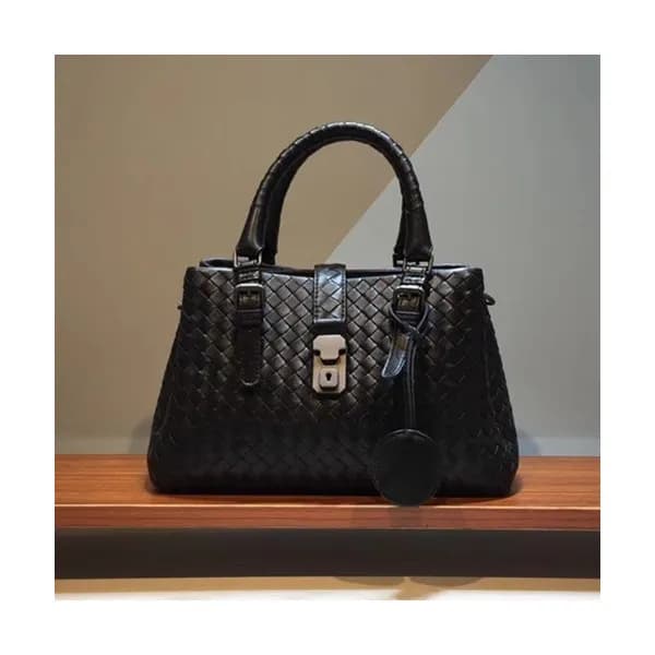 Bottega Veneta Leather Black Roma Small Tote Shoul… - 1