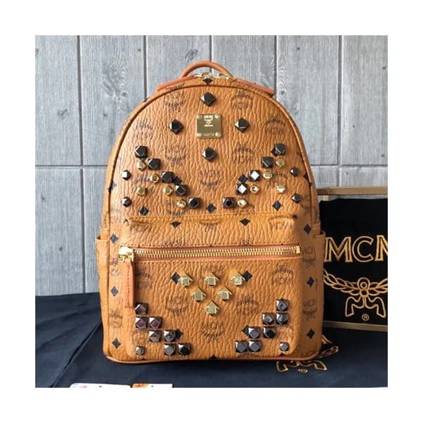 MCM Visetos Stark Leather Back Pack,21/26/34cm - 엠… - 1