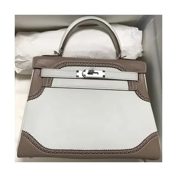 Hermes Kelly Swift Leather Tote Shoulder Bag ,28cm… - 1