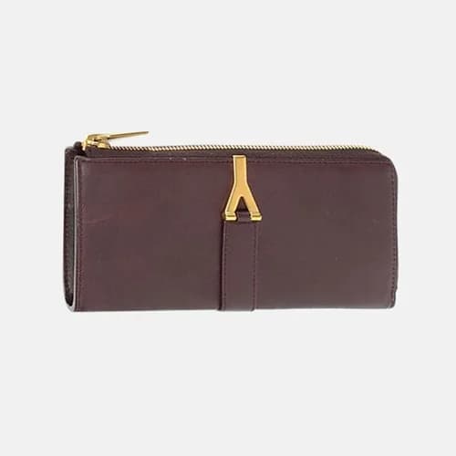 Saint Laurent 2019 Ladies Metal Logo Zippy Long Pu… - 1