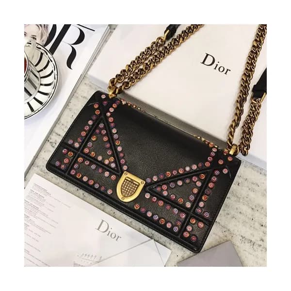 Dior 2019 Dior Rama Leather Chain Shoulder Bag ,25… - 1
