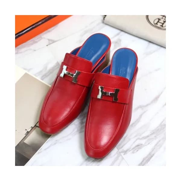 Hermes 2019 Ladies Leather Middle Heel Bloafer- 에르… - 1
