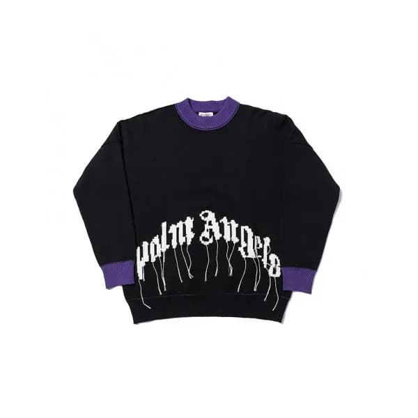 Palm Angels 2019 Mens Logo Oversize Wool Sweater -… - 1