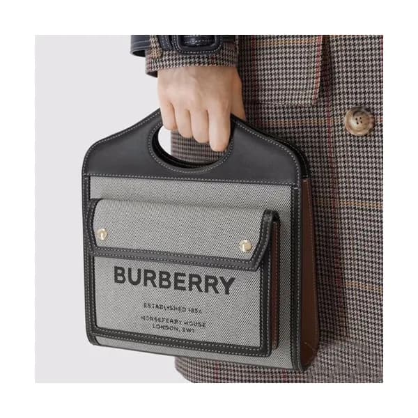 Burberry 2020 Canvas & Leather Shoulder Bag, 26cm … - 1