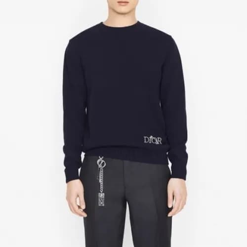 Dior 2020 Mens Retro Logo Crew-neck Sweaters - 디올 … - 1