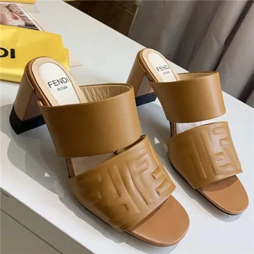 Fendi 2021 Women's Leather High Heel Slipper -… - 1
