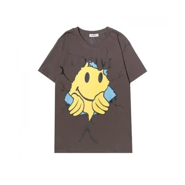 Loewe Mens Smile Short Sleeved Tshirts Gray - 로에베… - 1