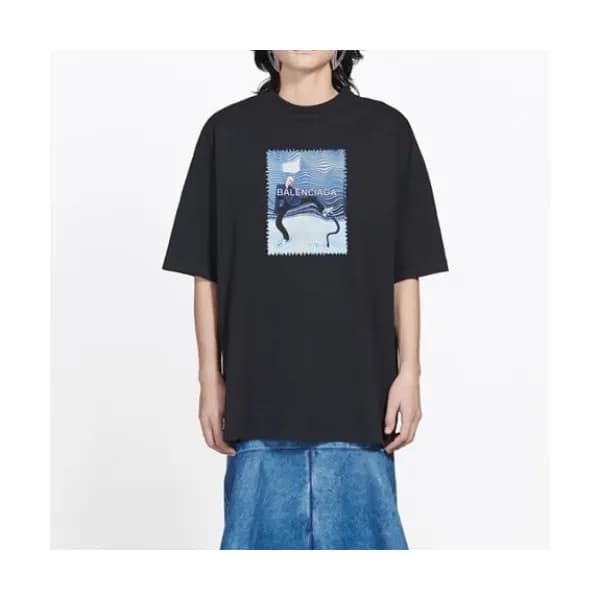 Balenciaga Mm/Wm Logo Cotton Short Sleeved Tshirt… - 1