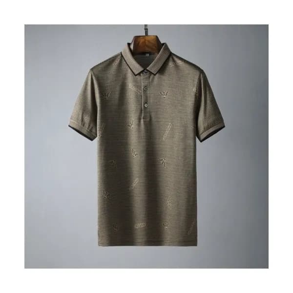 Armani Mens Logo Short Sleeved Tshirts Camel - 알마… - 1