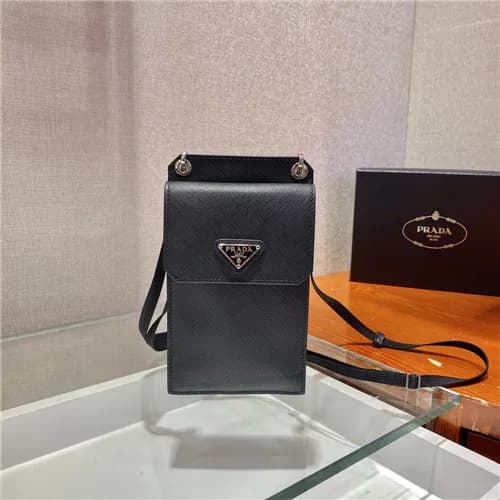 [프라다]Prada 2021 Men's Leather Phone Bag,11cmPR… - 1